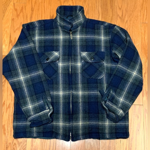 Men's XL Thinsulate Lined Wool Blend PENDLETON Blue Grey Shadow Plaid Jacket - Picture 5 of 16